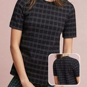 Anthropologie Postmark Keisha Grid S/S Top